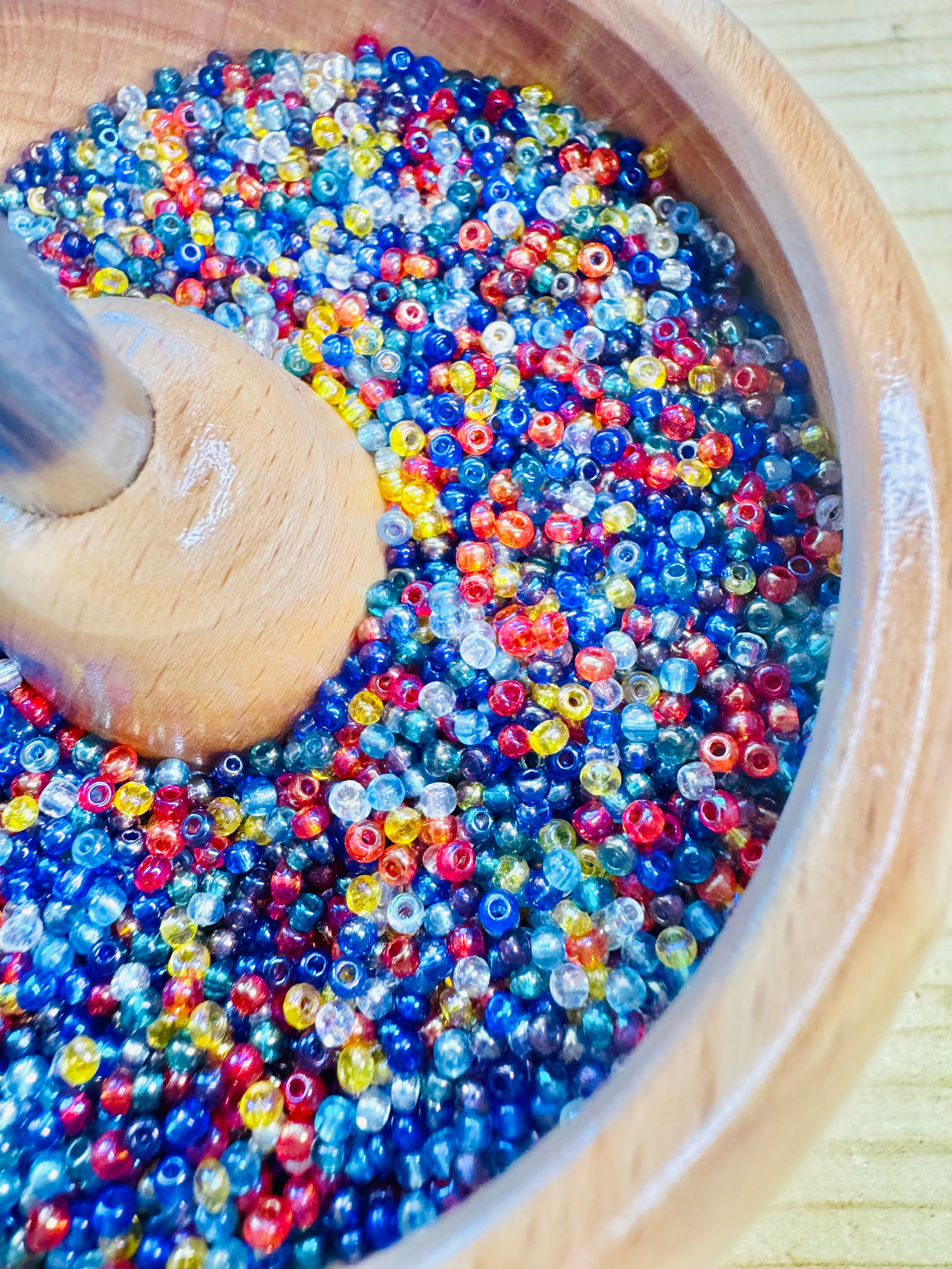 Rainbow mix Czech seed beads, size 11/0, 2mm,30 grams, C01