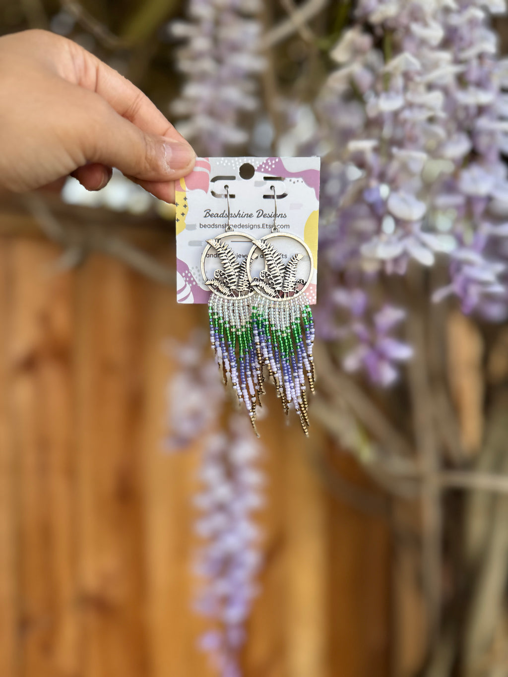 Handmade fringe beaded earrings,boho earrings, seed bead earrings, gift for women