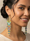 Handmade fringe beaded earrings,boho earrings, seed bead earrings, gift for women