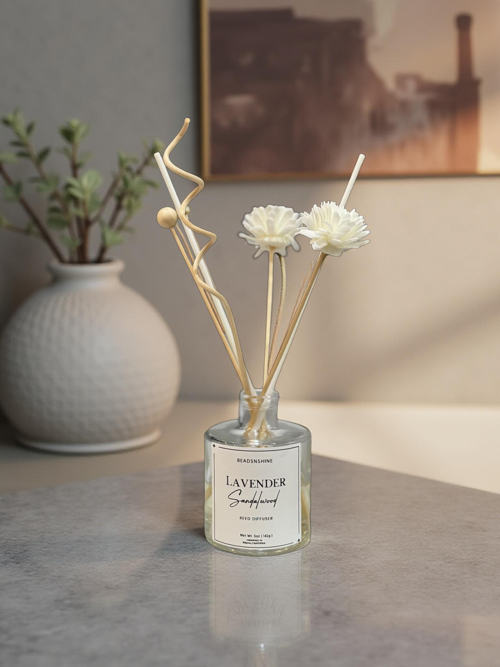 Luxury Reed diffuser, includes 8 reeds