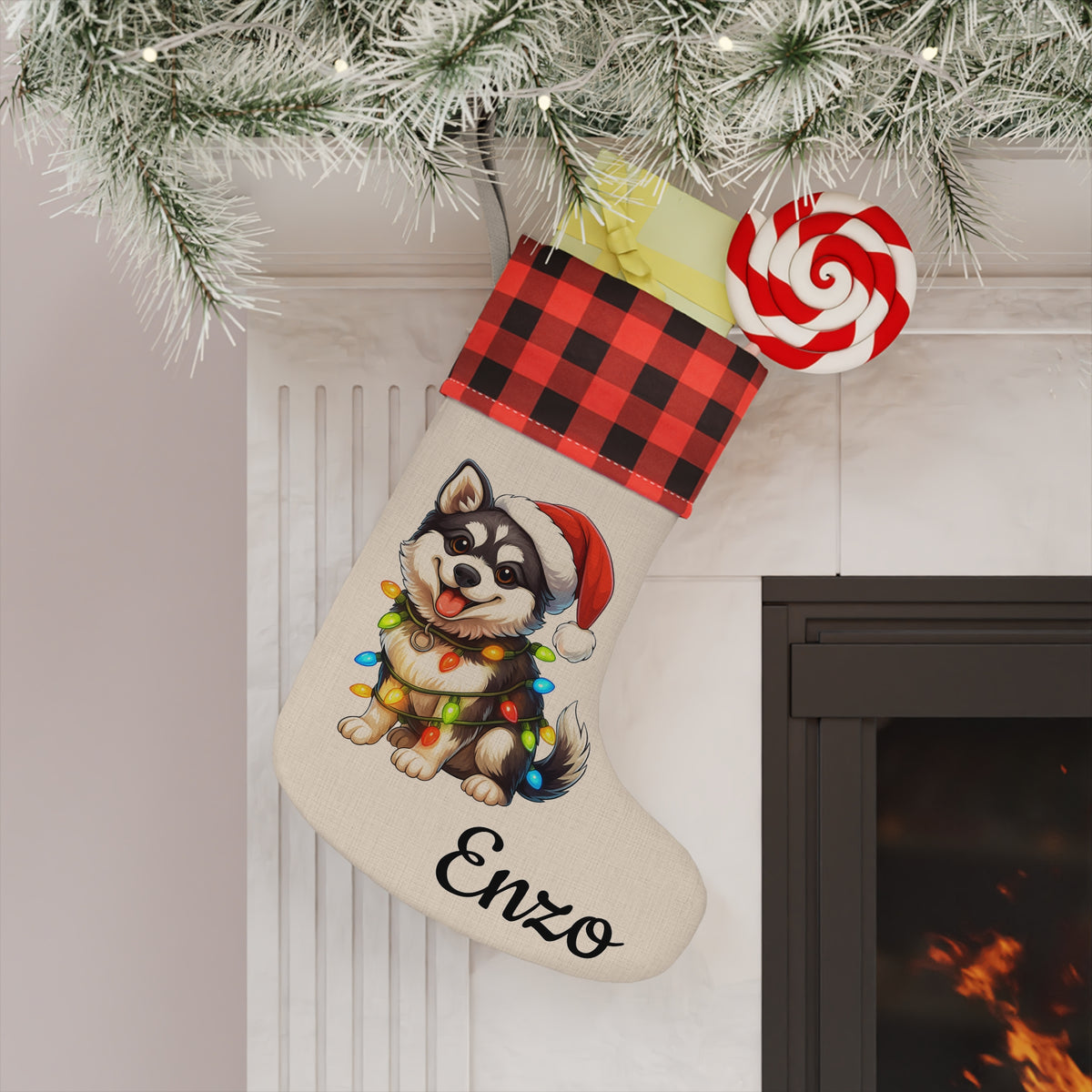 Christmas Stocking, Holiday Stocking, Dog Lover Christmas Decor, Border Collie Gift, Pet Owner Stocking Stuffer