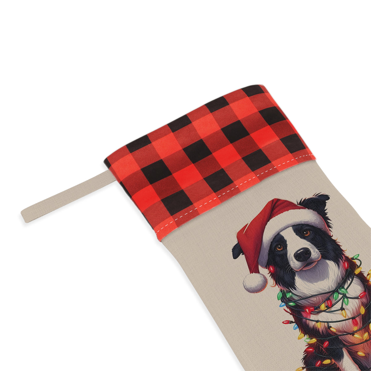 Christmas Stocking, Holiday Stocking, Dog Lover Christmas Decor, Border Collie Gift, Pet Owner Stocking Stuffer