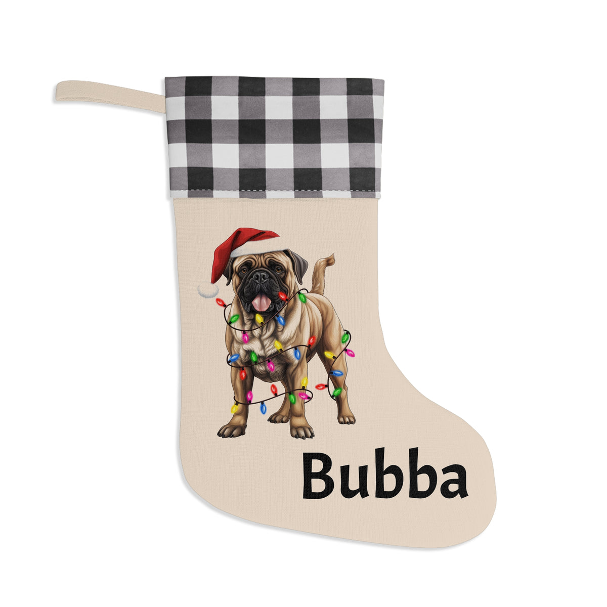 Bullmastiff Stocking, Dog Lover Gift, Pet Christmas Decor, Holiday Stocking, Personalized Stocking
