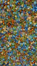 Amber blues mix, seed beads mix, size 11/0, 30 grams