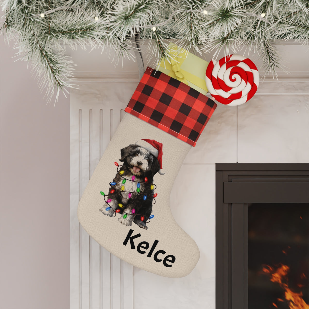 Christmas Stocking, Portuguese Water Dog Stocking, Holiday Decor, Dog Lover Gift, Personalized Stocking, Pet Owners Gift