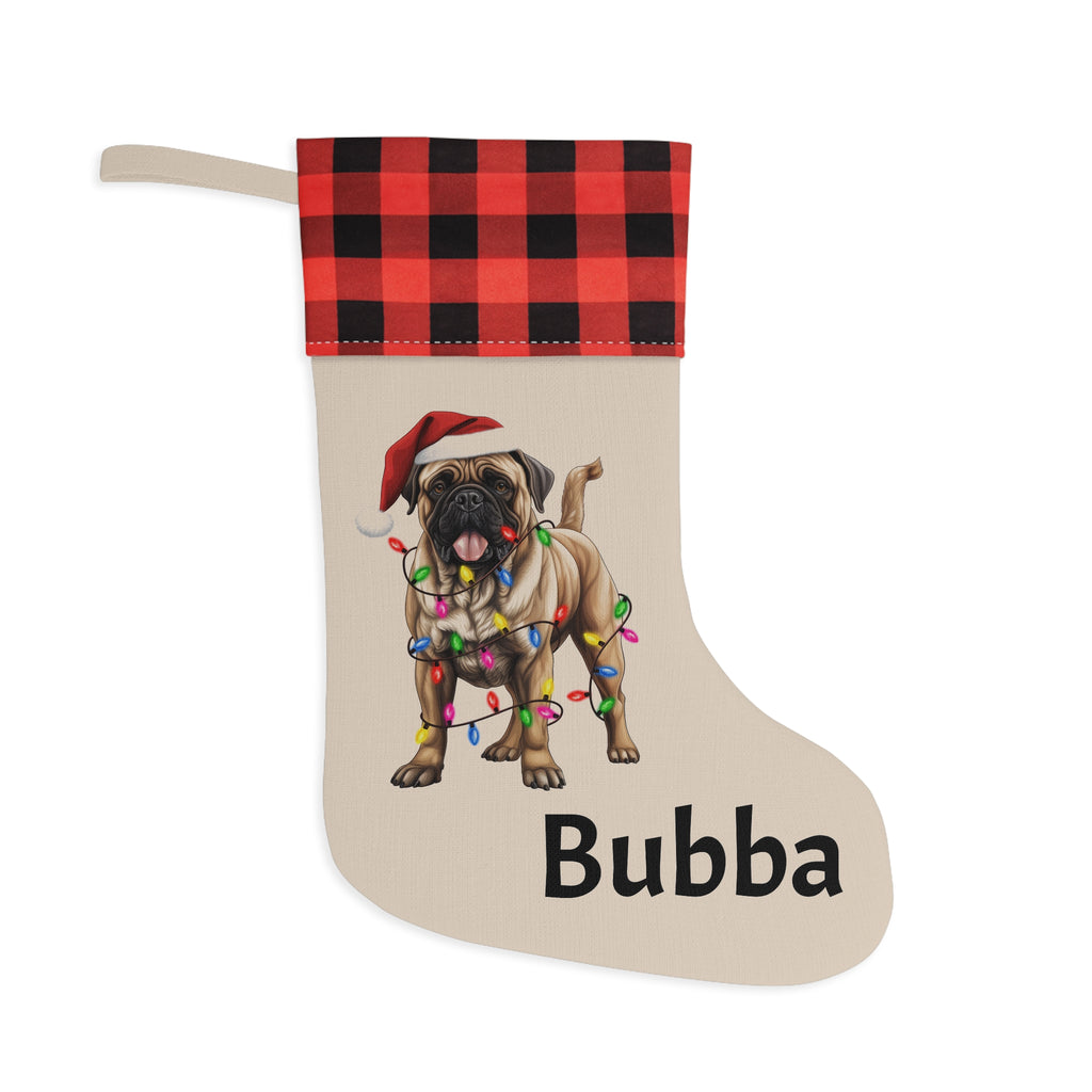 Bullmastiff Stocking, Dog Lover Gift, Pet Christmas Decor, Holiday Stocking, Personalized Stocking