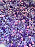 Purple passion Czech seed beads, size 11/0 and 6/0, 30 grams,