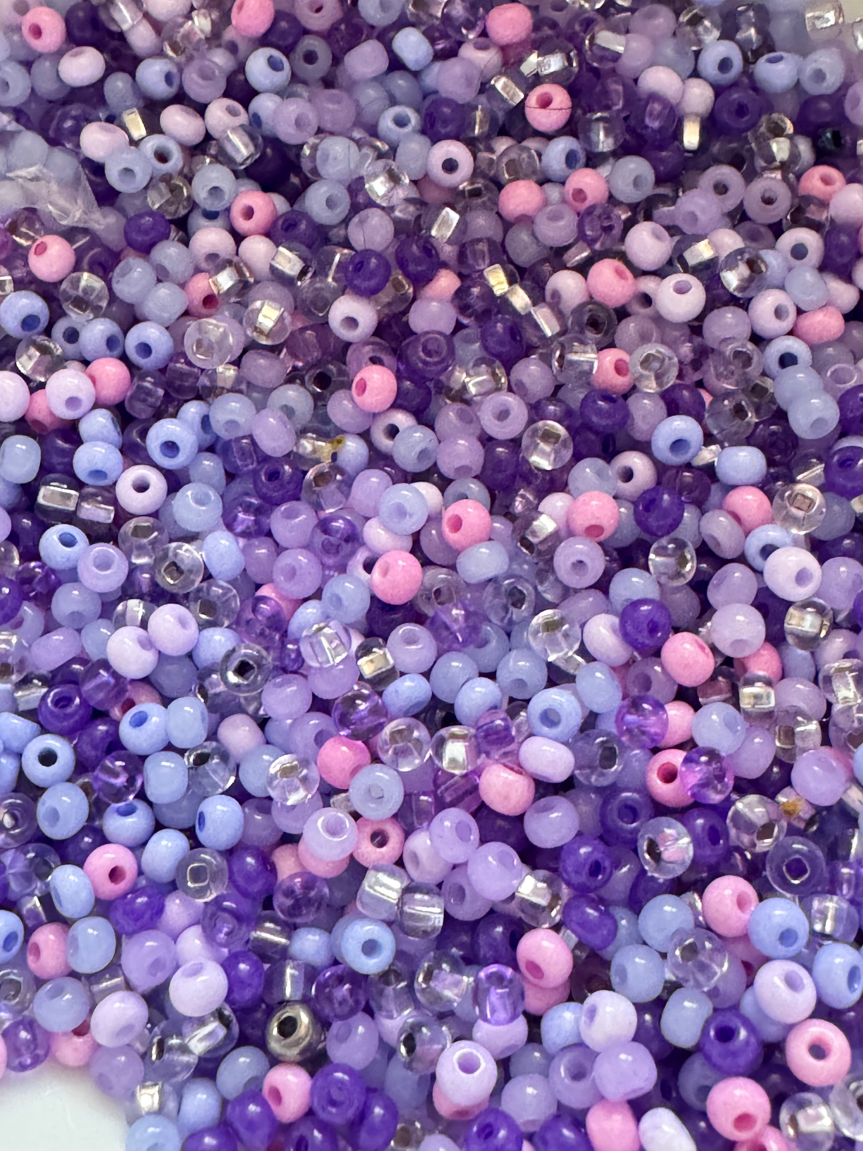 Purple passion Czech seed beads, size 11/0 and 6/0, 30 grams,