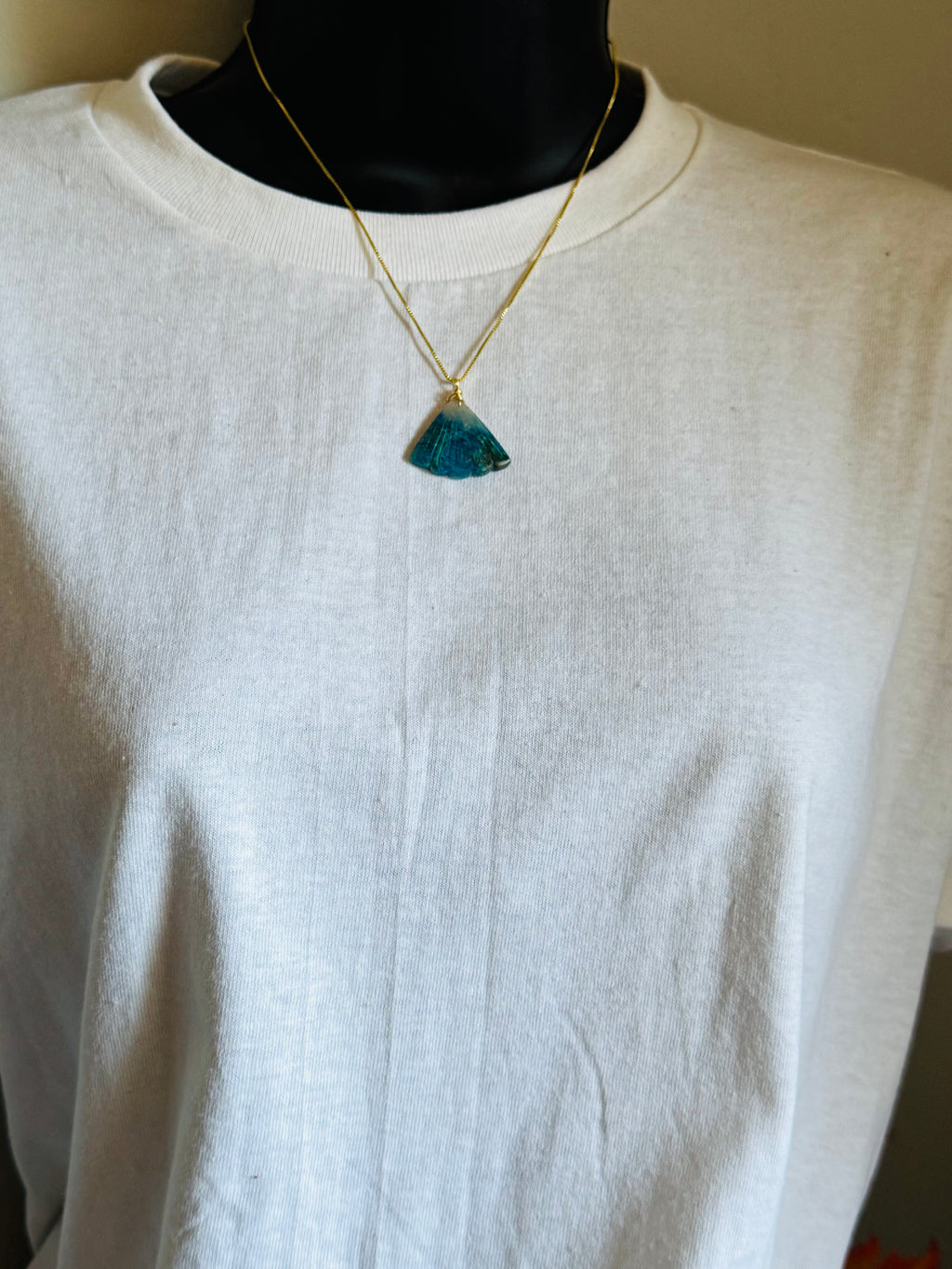Chrysocolla pendant , gifts for her, layering necklace, 18k gold chain, adjustable anti tarnish chain