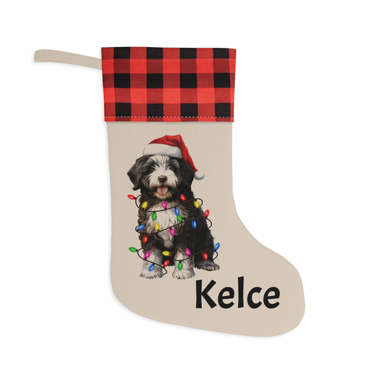 Christmas Stocking, Portuguese Water Dog Stocking, Holiday Decor, Dog Lover Gift, Personalized Stocking, Pet Owners Gift