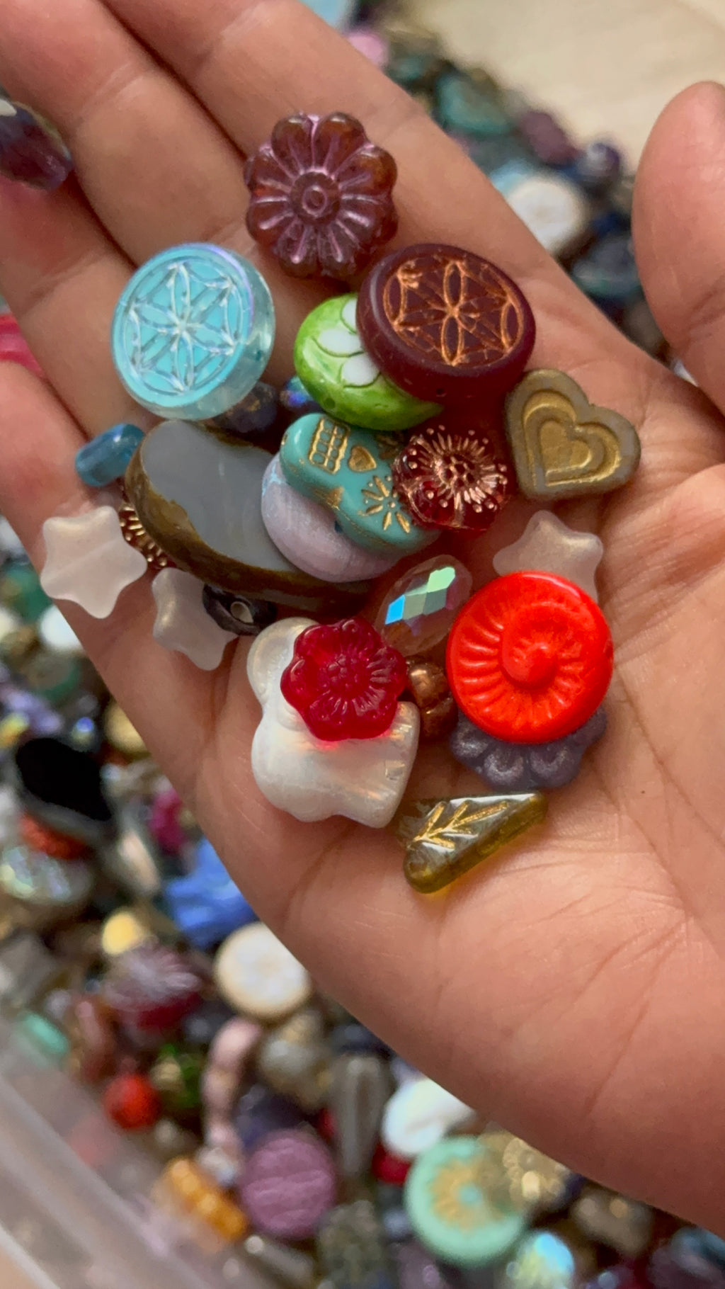 Czech Glass Bead Grab Bag, Multi-Color Mixed Beads