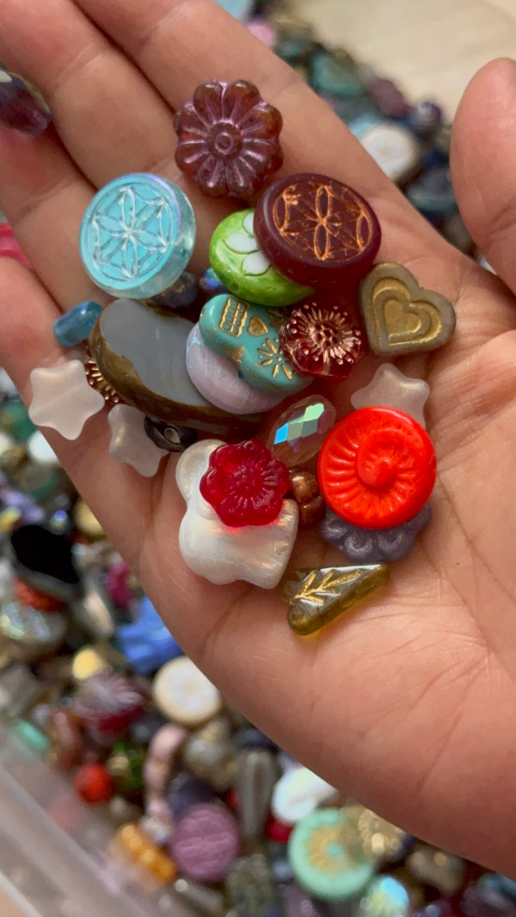 Czech Glass Bead Grab Bag, Multi-Color Mixed Beads