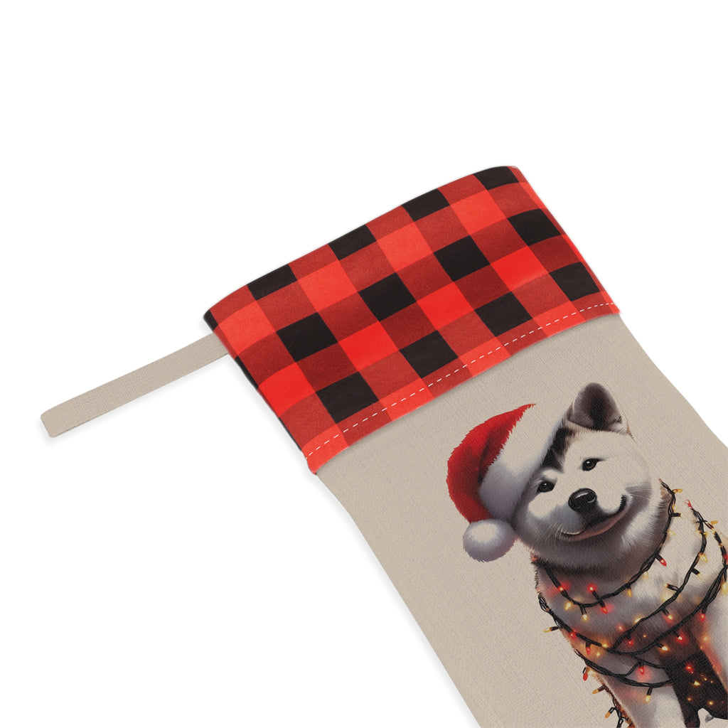 Christmas Stocking, Personalized Akita Stocking, Dog Lover Gift, Holiday Decor, Pet Christmas Gift, Custom Dog Stocking, Christmas Gift for