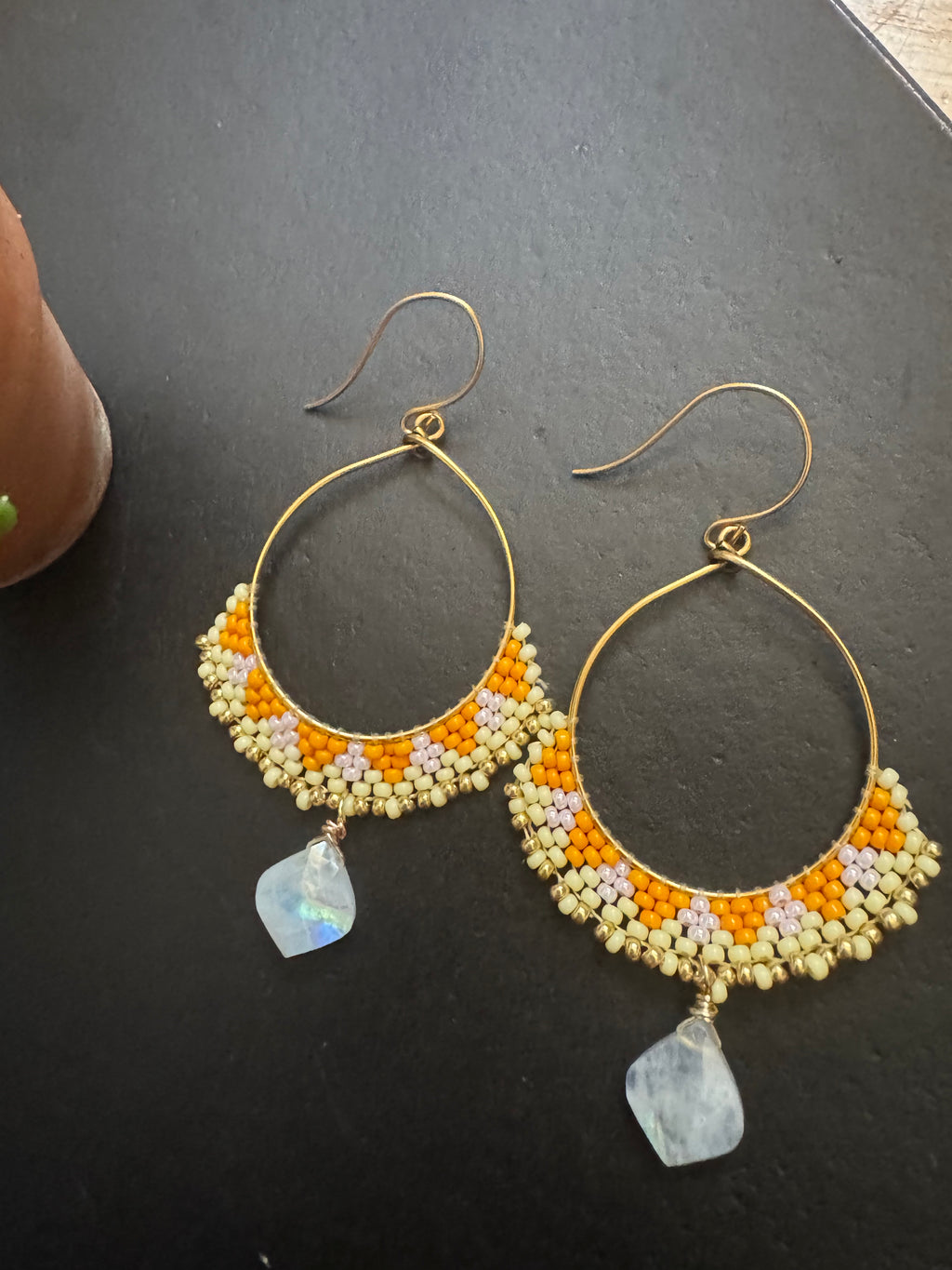 Colorido Statement beaded earrings, handmade boho earrings, seed bead earrings, bead weave earrings, lead and nickel free