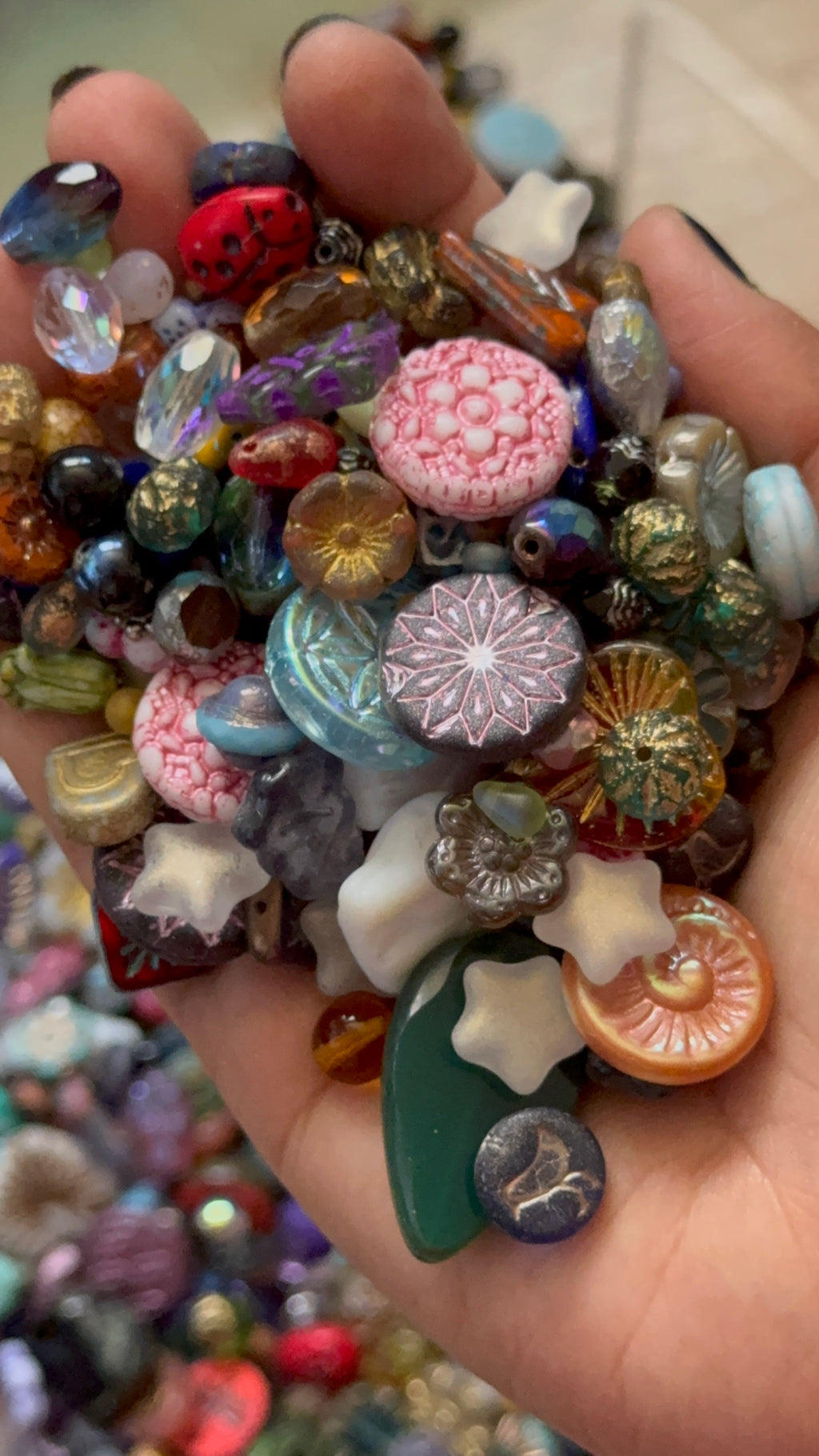 Czech Glass Bead Grab Bag, Multi-Color Mixed Beads