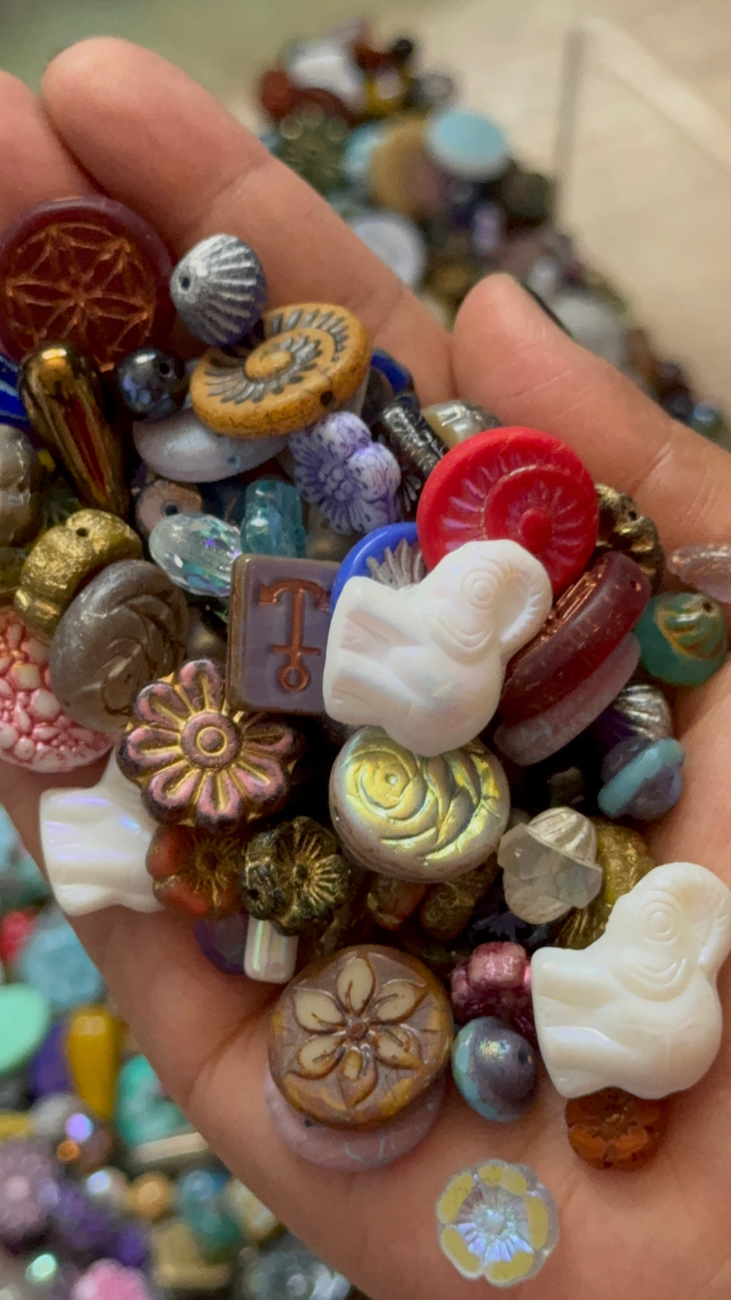 Czech Glass Bead Grab Bag, Multi-Color Mixed Beads