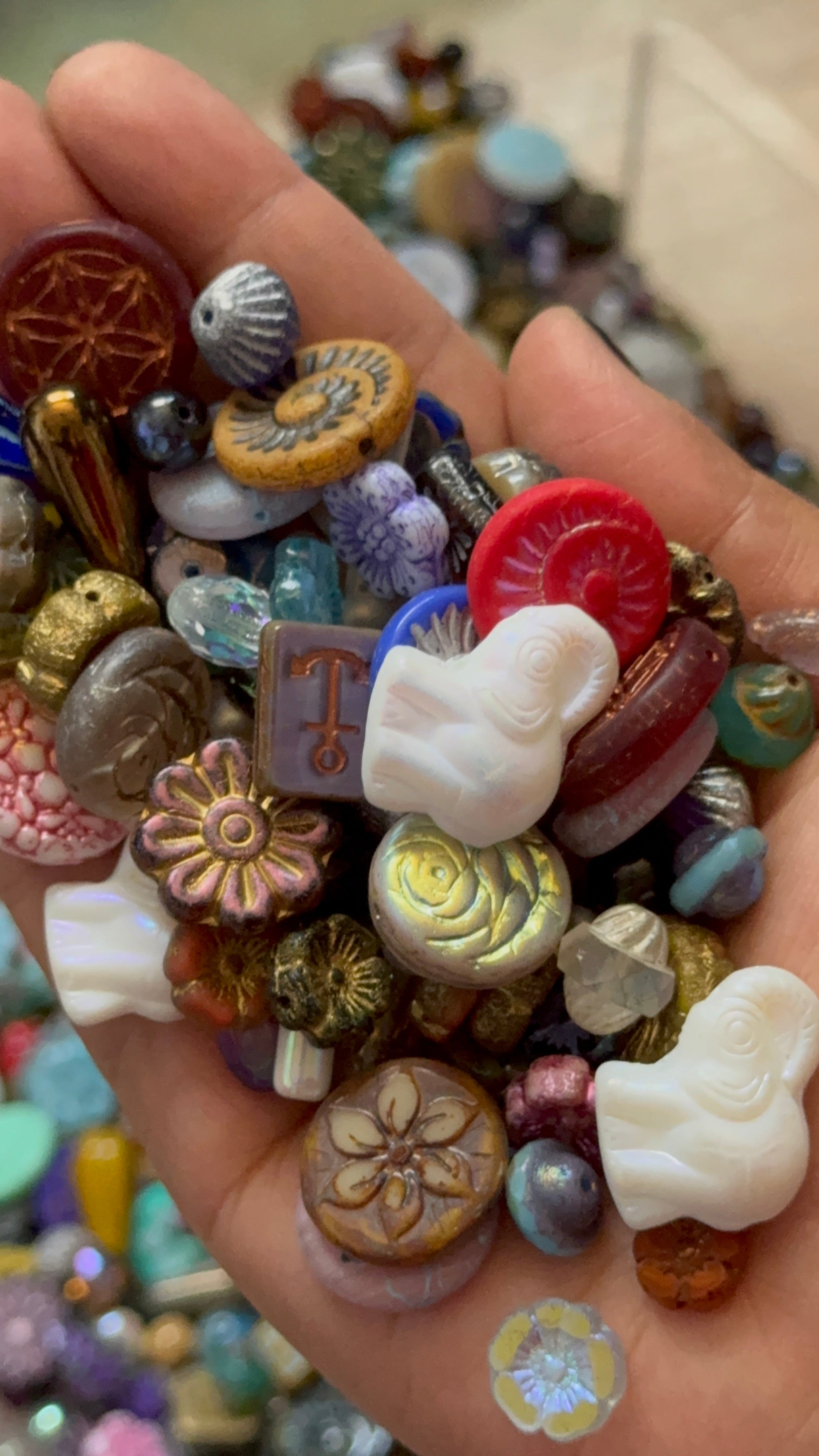 Czech Glass Bead Grab Bag, Multi-Color Mixed Beads