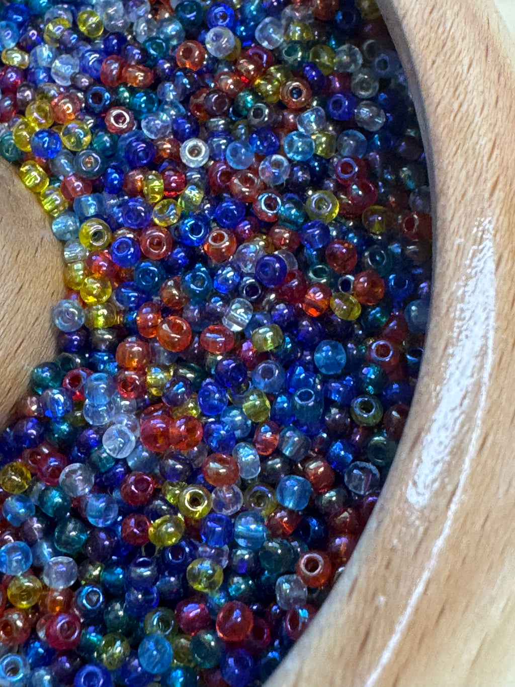 Rainbow mix Czech seed beads, size 11/0, 2mm,30 grams, C01