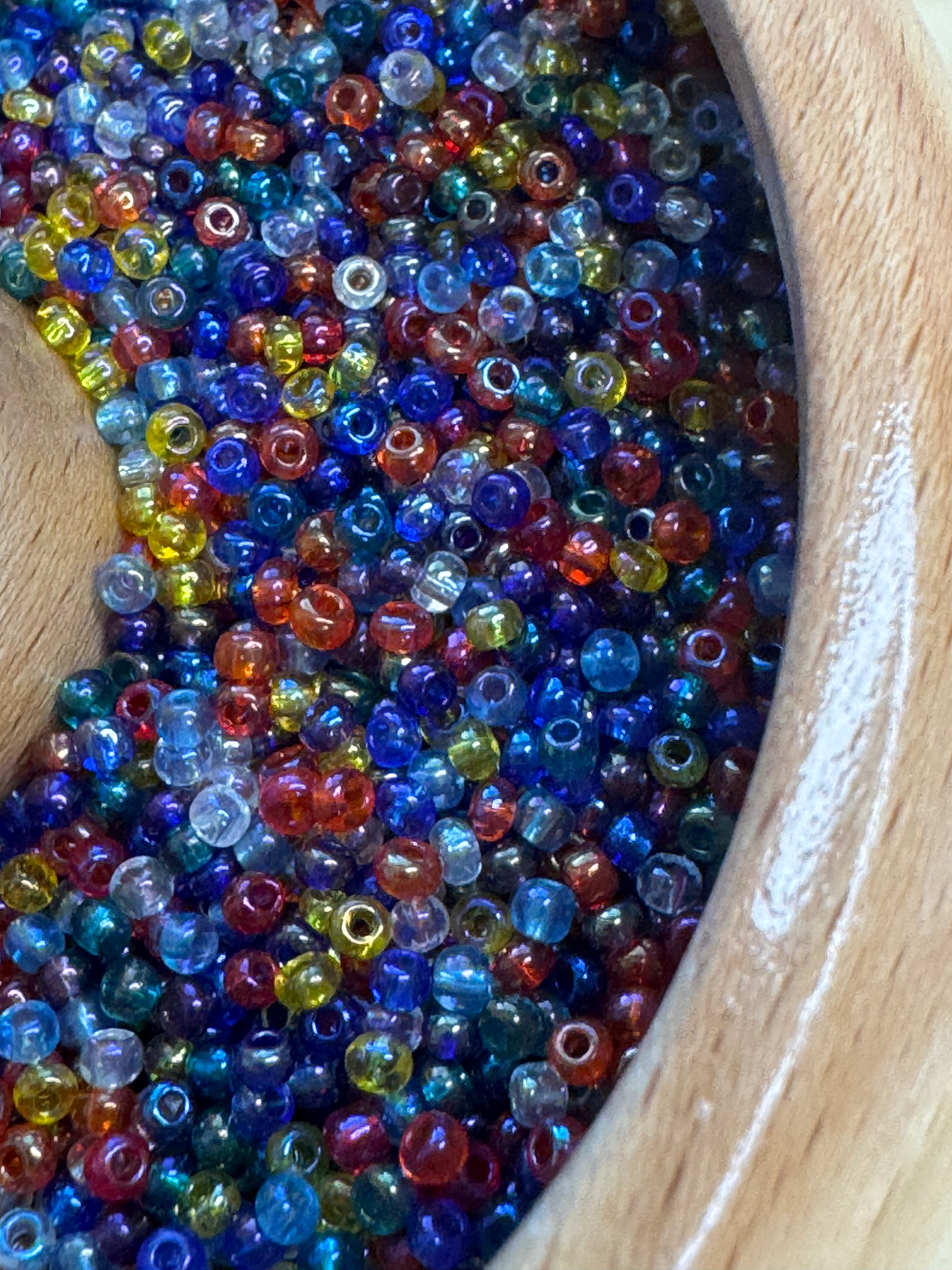 Rainbow mix Czech seed beads, size 11/0, 2mm,30 grams, C01