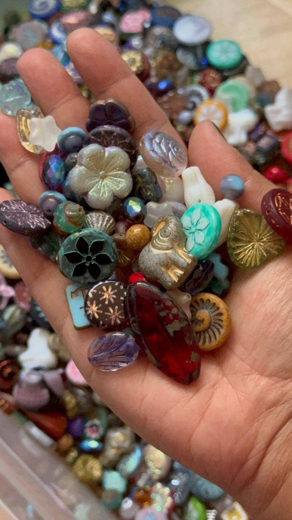 Czech Glass Bead Grab Bag, Multi-Color Mixed Beads