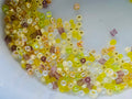 Lemon twist Mix Czech seed beads, size 11/0 and 12/0 2mm,3mm cubic beads 30 grams, C02