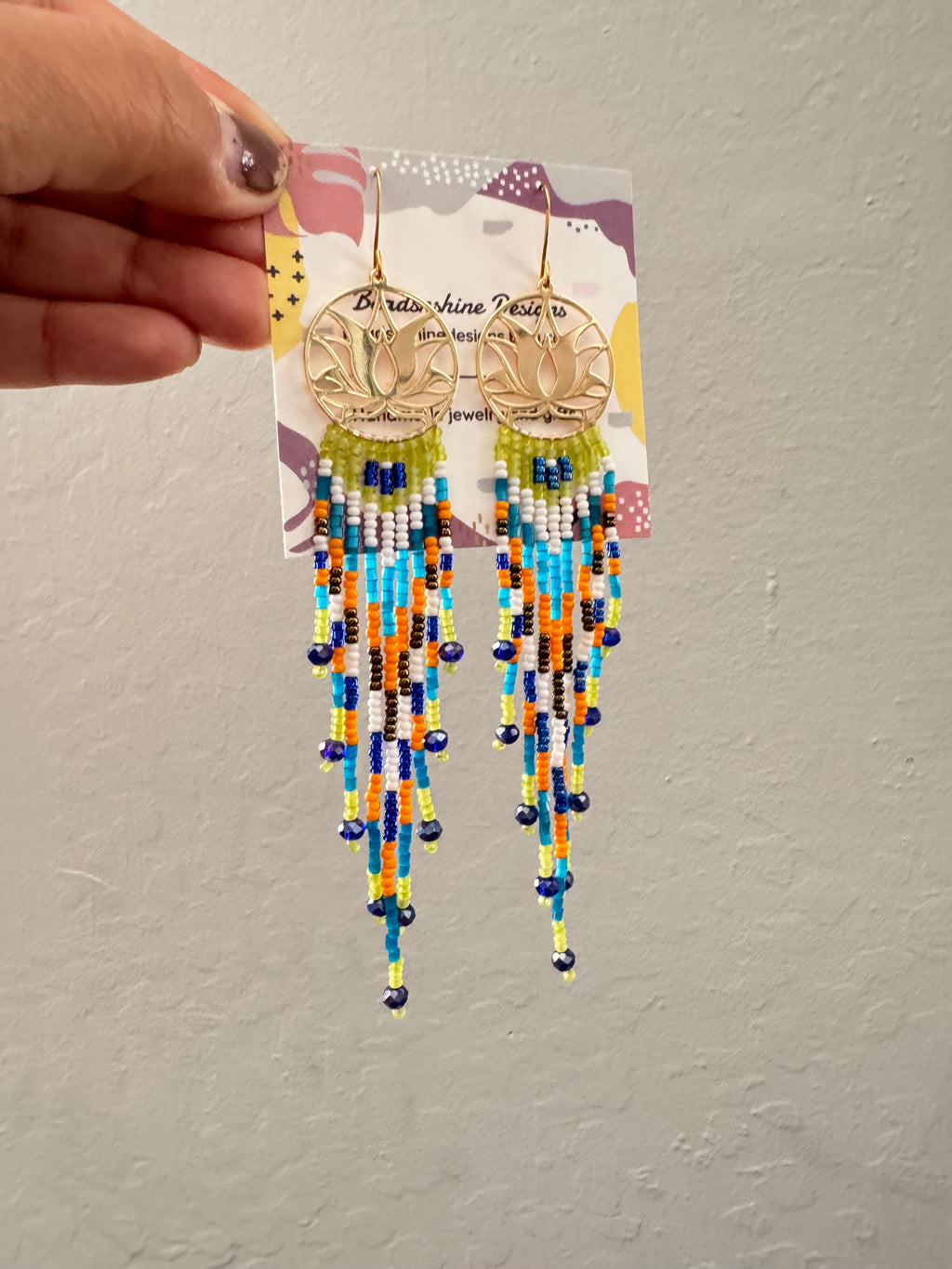 Handmade fringe beaded earrings,boho earrings, seed bead earrings, gift for women