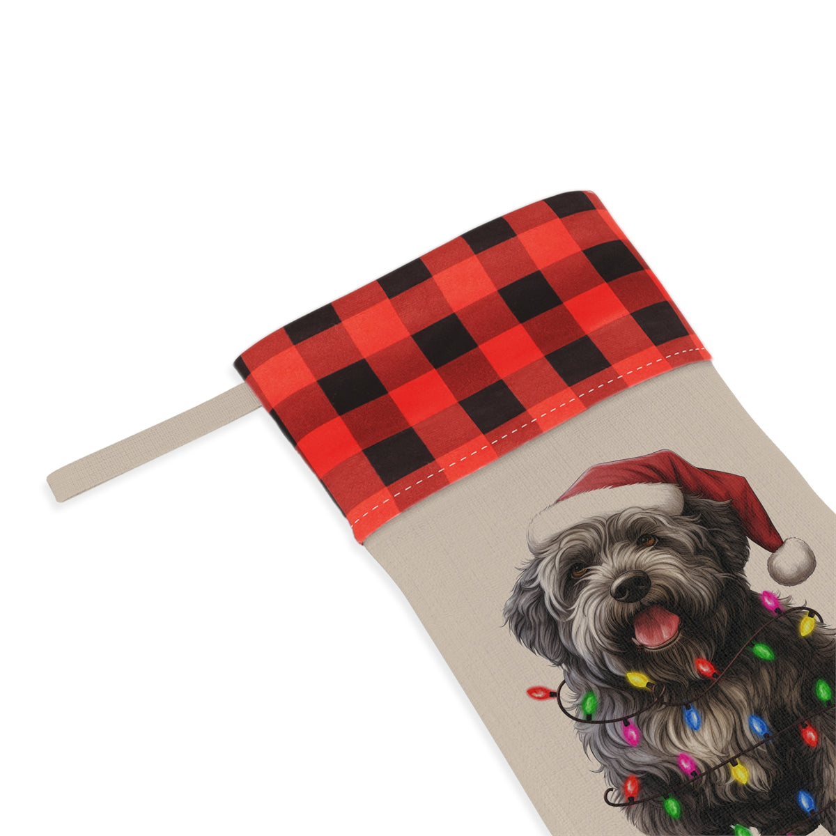 Bouvier Des Flanders Christmas Stocking, Dog Lover Gift, Holiday Decor, Pet Stocking, Christmas Gift