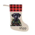 Christmas Stocking, Black Great Dane Design, Holiday Gift, Dog Lover Gift, Pet Owner Decor, Unique Stocking