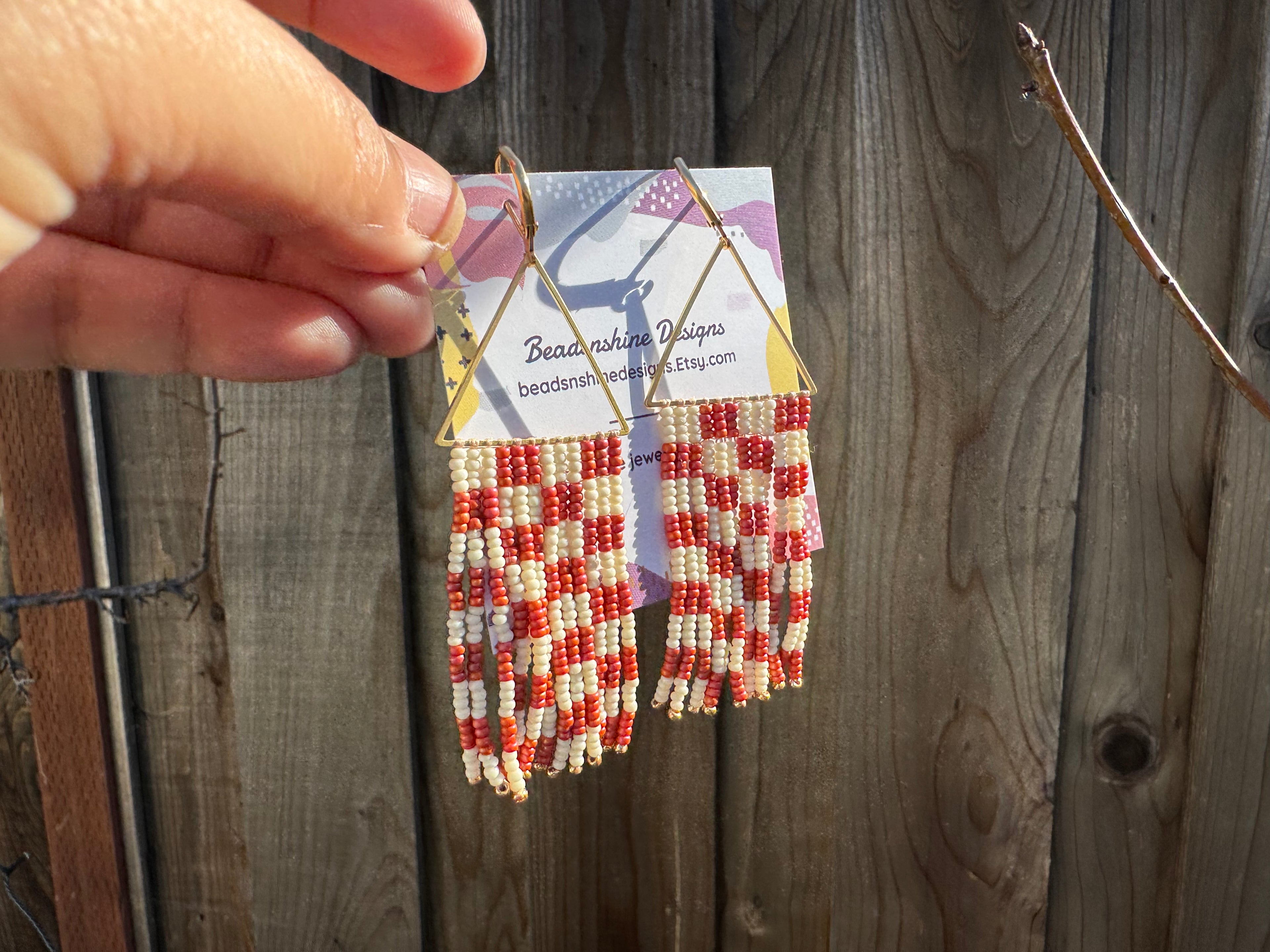 Statement earrings, long beaded earrings, handmade boho earrings, seed bead earrings, fringe earrings