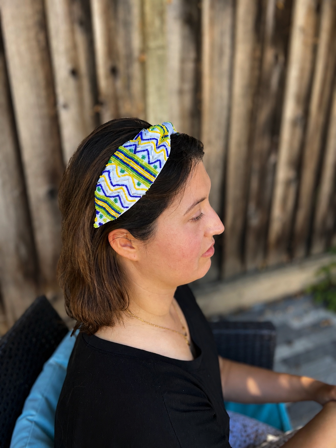 Handmade Knot Headband, Wide Knot Headband, Embellished Knot Headband