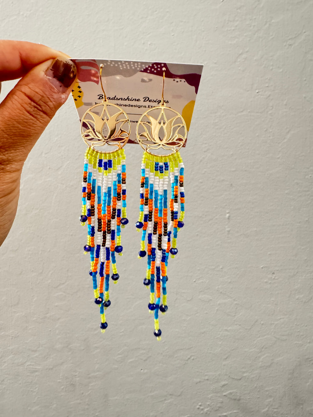 Handmade fringe beaded earrings,boho earrings, seed bead earrings, gift for women