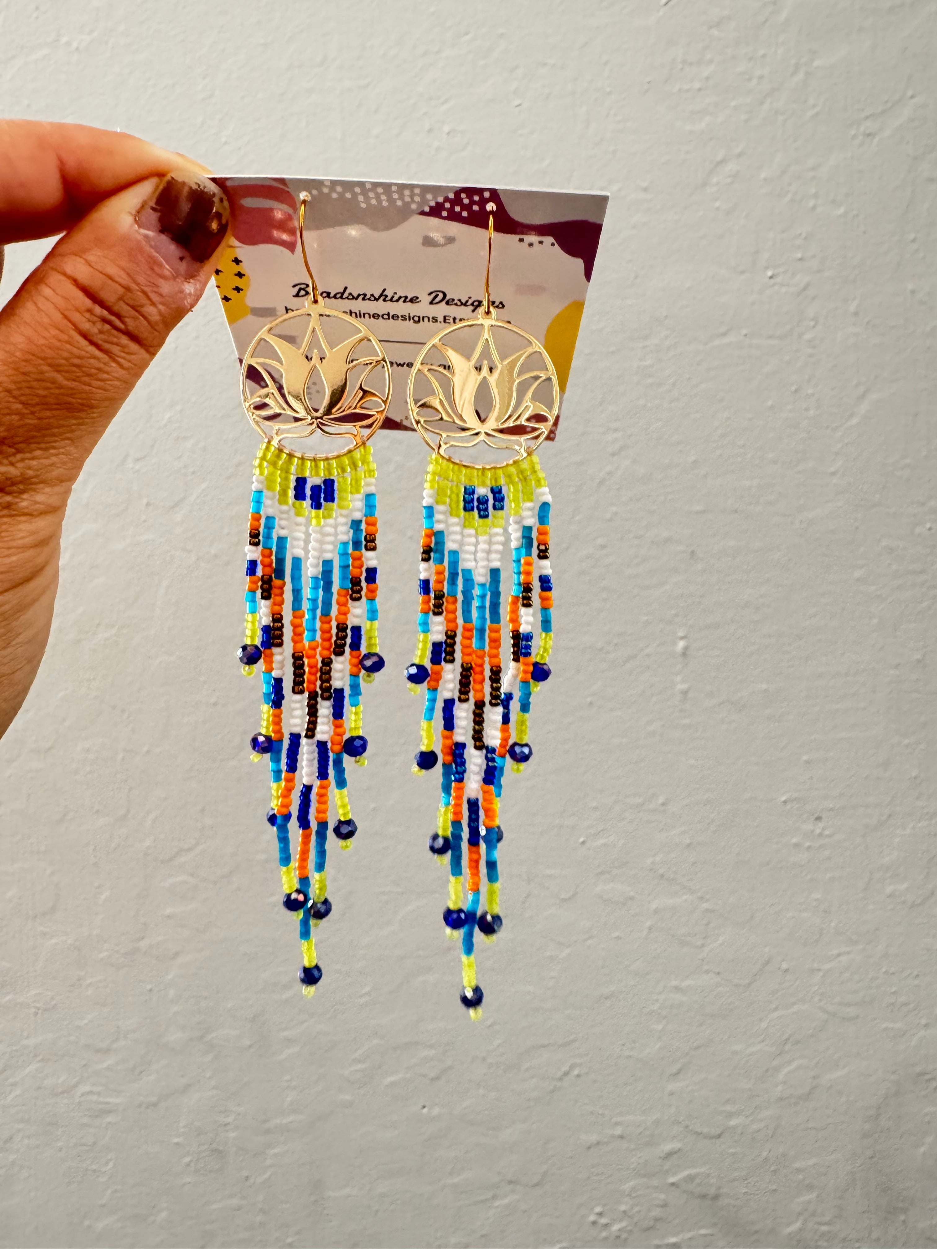 Handmade fringe beaded earrings,boho earrings, seed bead earrings, gift for women