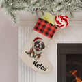 Christmas Stocking, St Bernard stocking, Holiday Stocking, Dog Lover Gift, Pet Owner Decor, Festive Home Decor