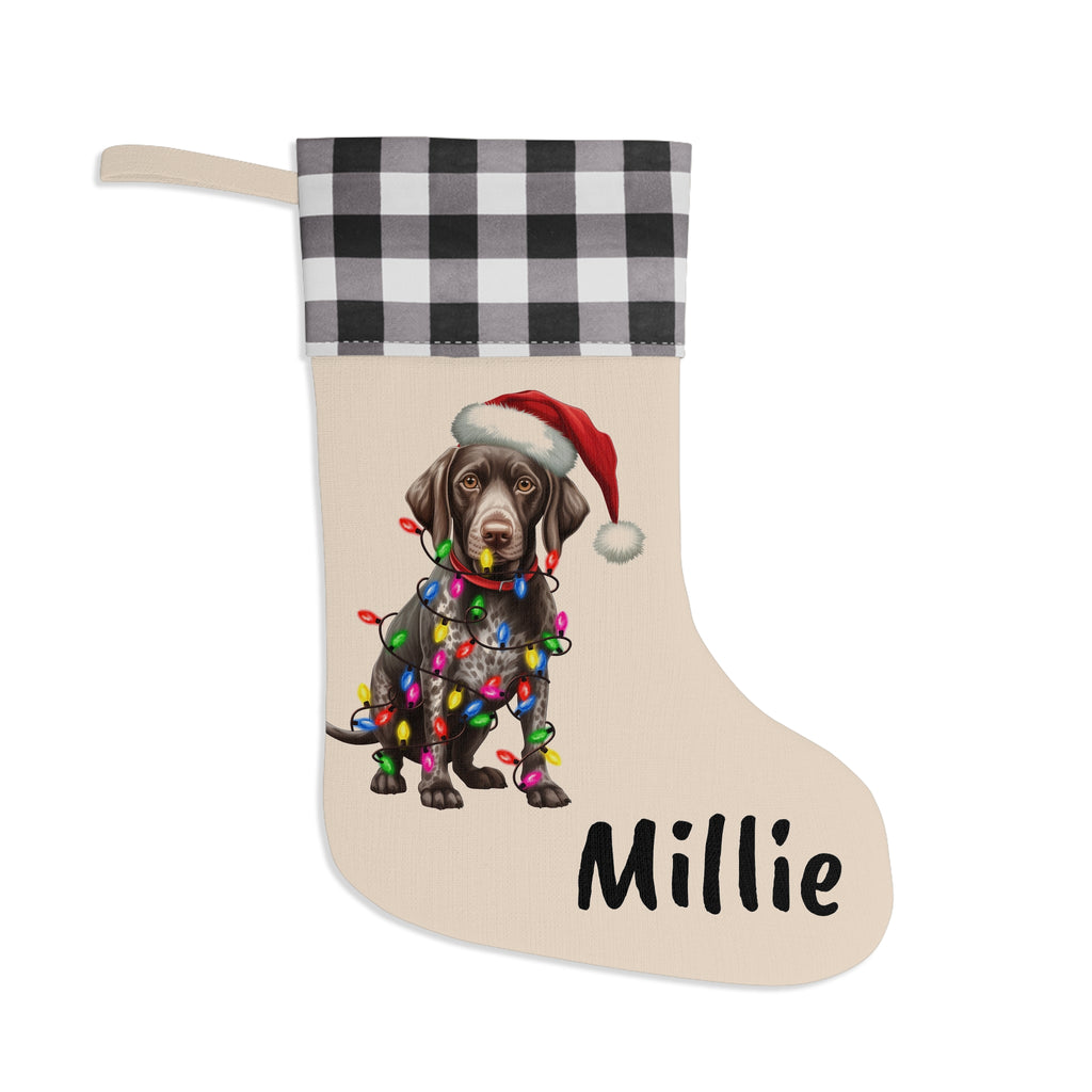 German Shorthaired Pointer Christmas stocking, Dog Lover Gift, Holiday Decor, Pet Owner Present, Winter Home Decor, Cute Puppy Stocking