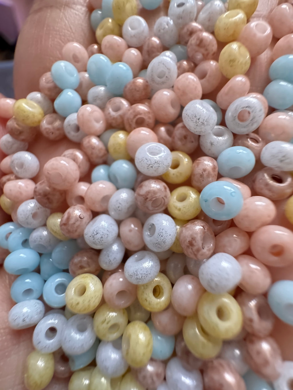 Pastel obsession Czech seed beads, size 6/0, size 4mm, 30 grams