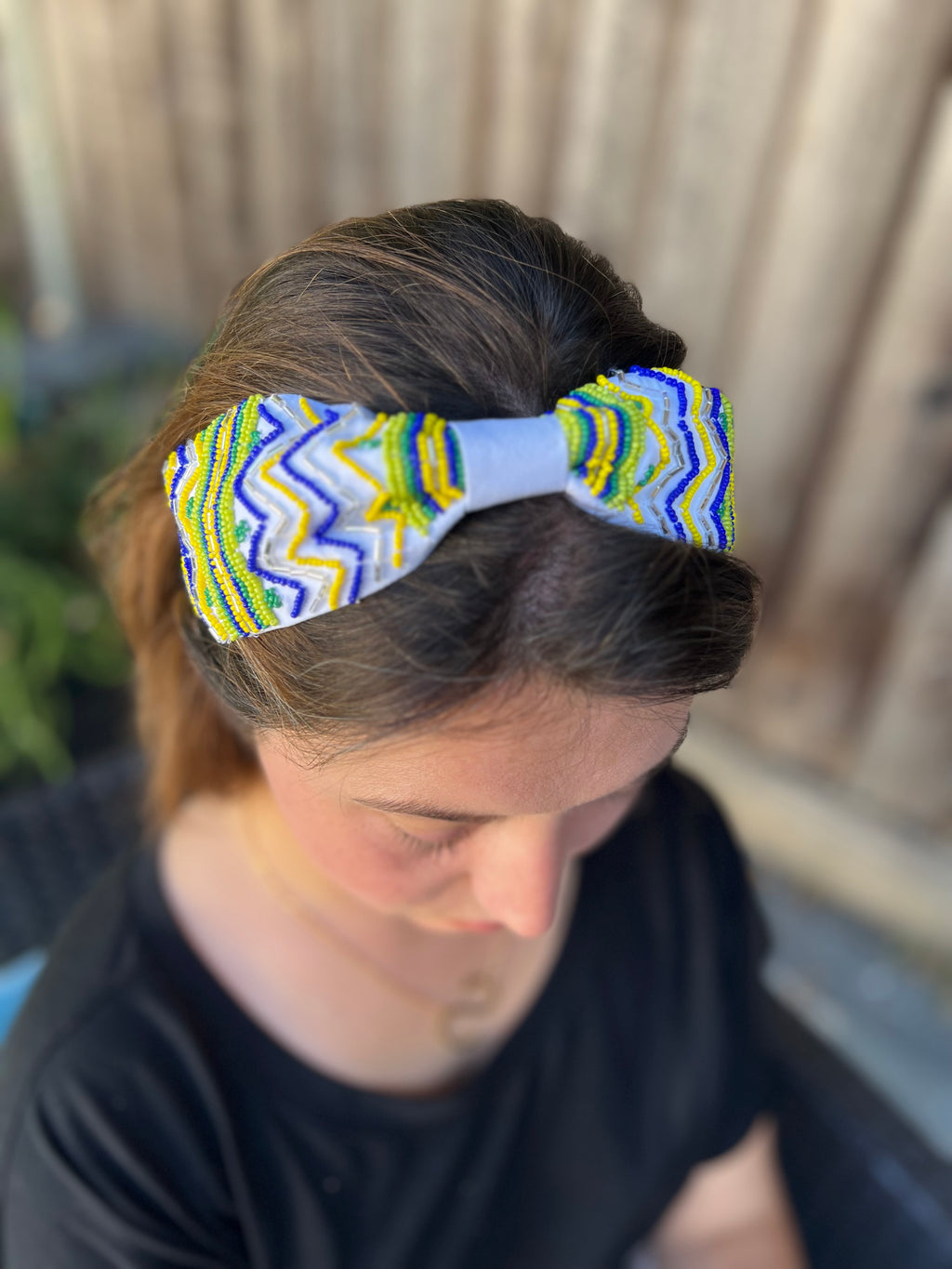 Handmade Knot Headband, Wide Knot Headband, Embellished Knot Headband