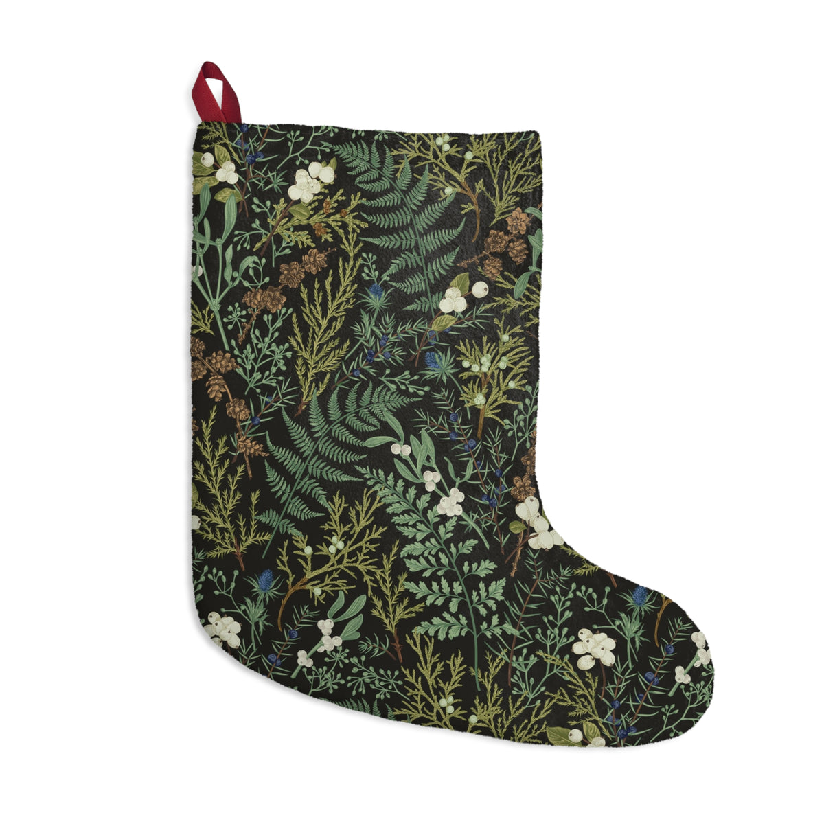 Christmas Stockings, woodland Holiday Decor, Magical Forest Botanical design, Vintage Christmas Stocking, Festive Home Decor
