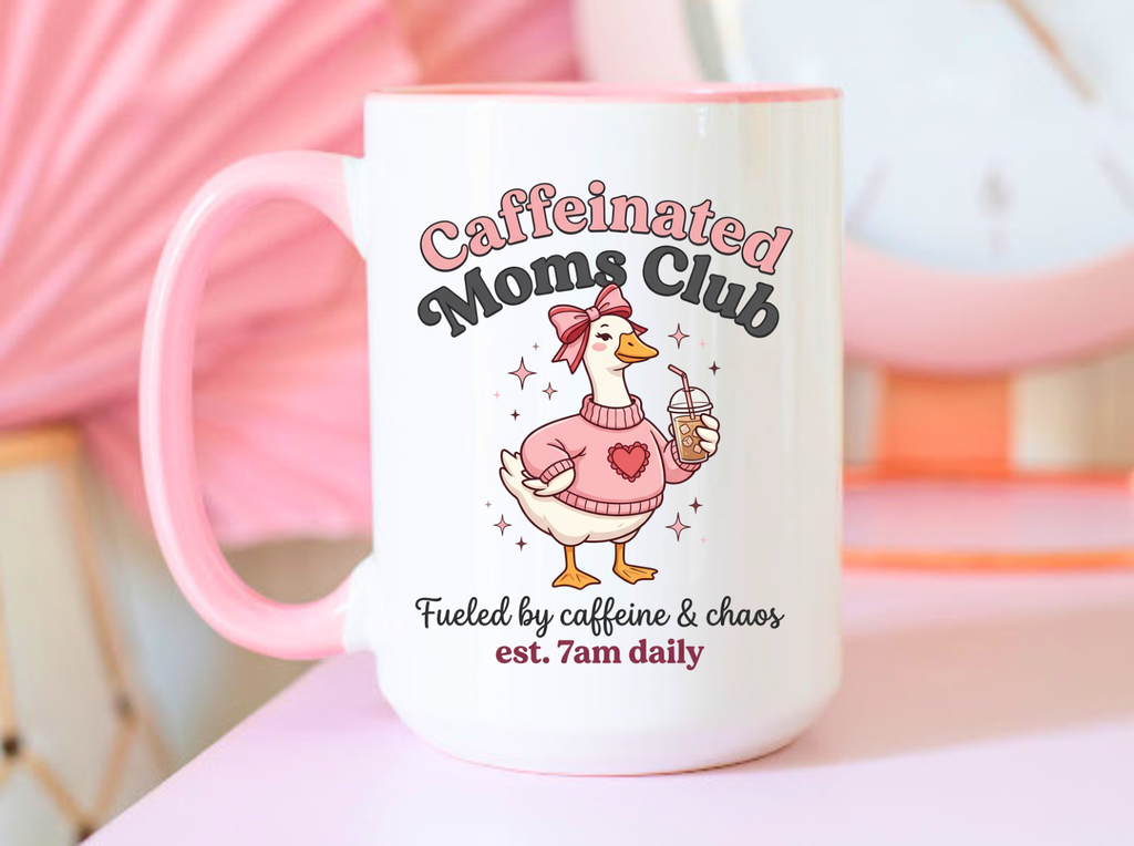 Caffeinated Moms Club Mug | Accent Coffee Mug 11oz 15oz