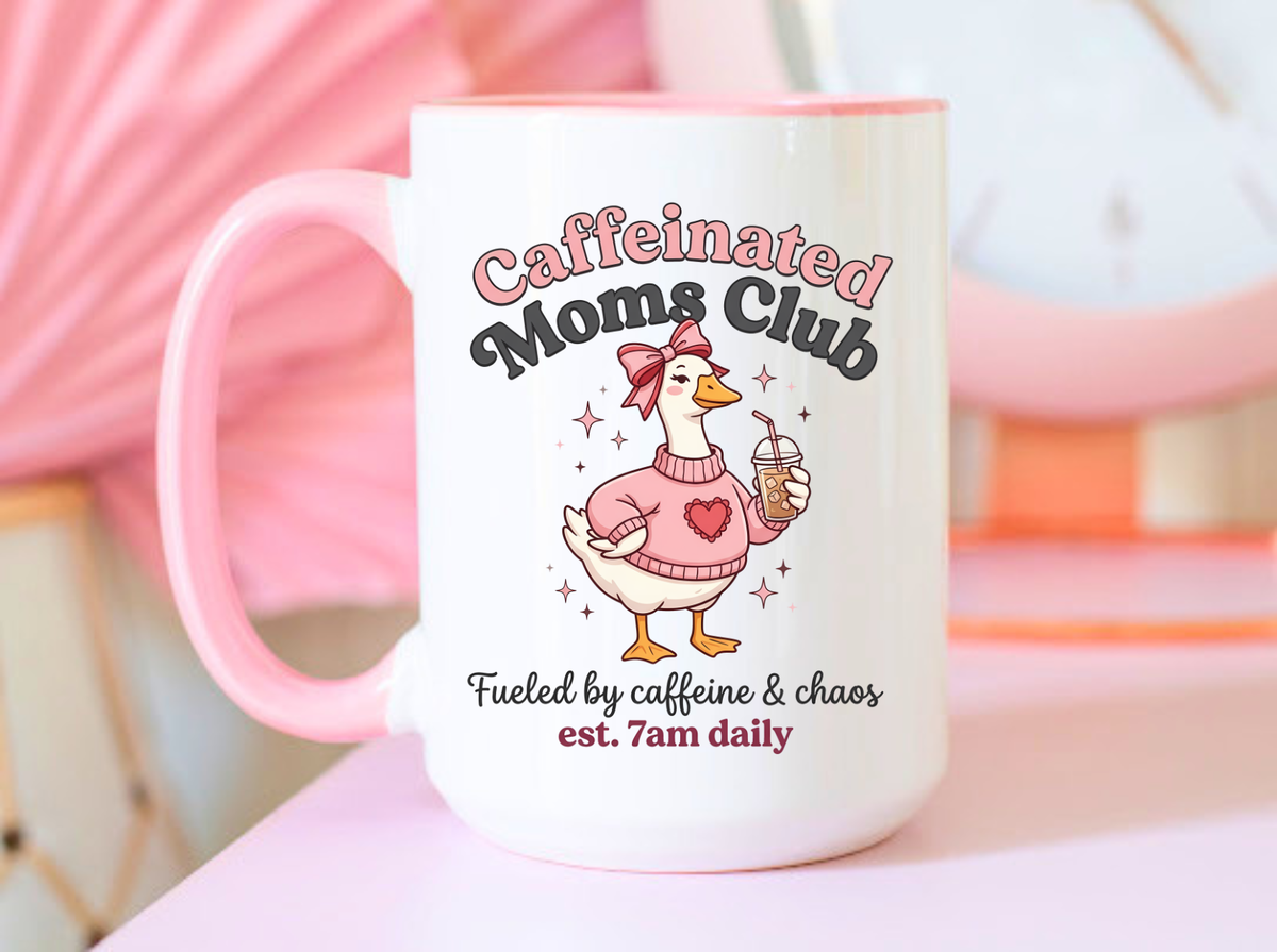 Caffeinated Moms Club Mug | Accent Coffee Mug 11oz 15oz