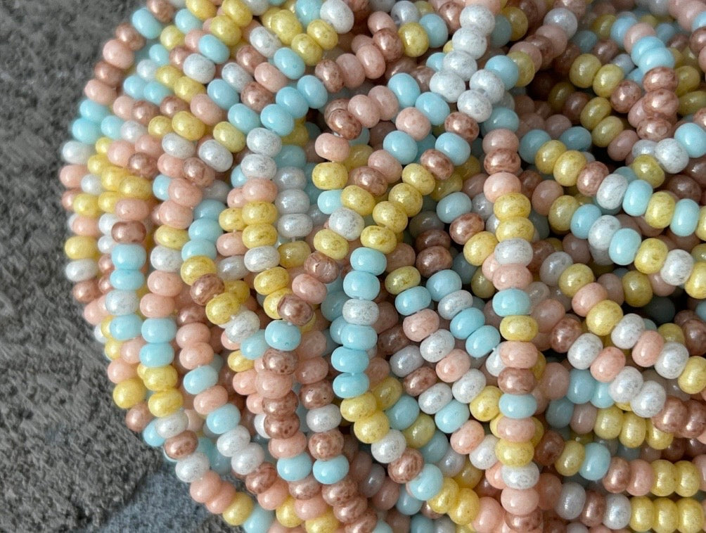 Pastel obsession Czech seed beads, size 6/0, size 4mm, 30 grams