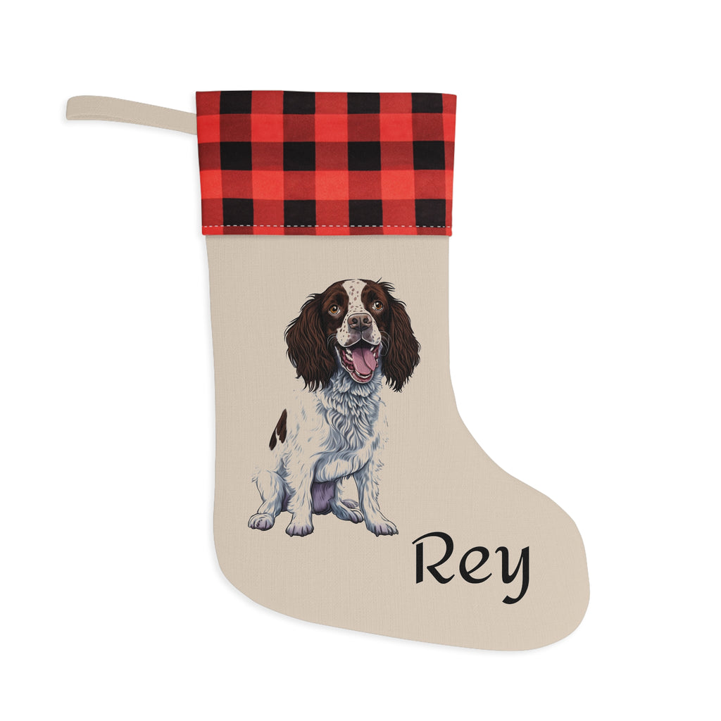 Personalized English springer spaniel Holiday Stocking, pet dog Christmas stocking, gift for dog lovers, dog owners gift, Christmas gift