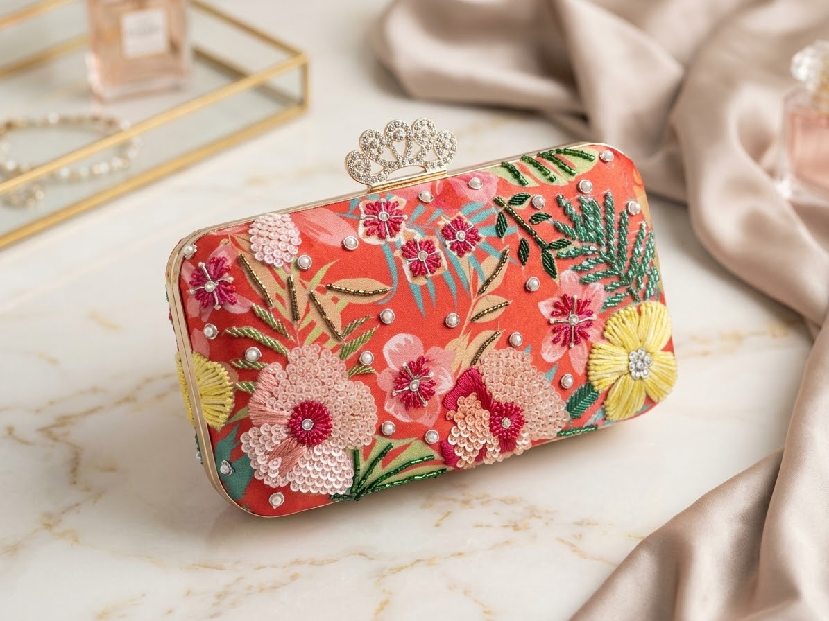 Handmade Beaded box clutch bag, beaded clutch, evening party bag with string, Gift for her, Bridal wedding bag
