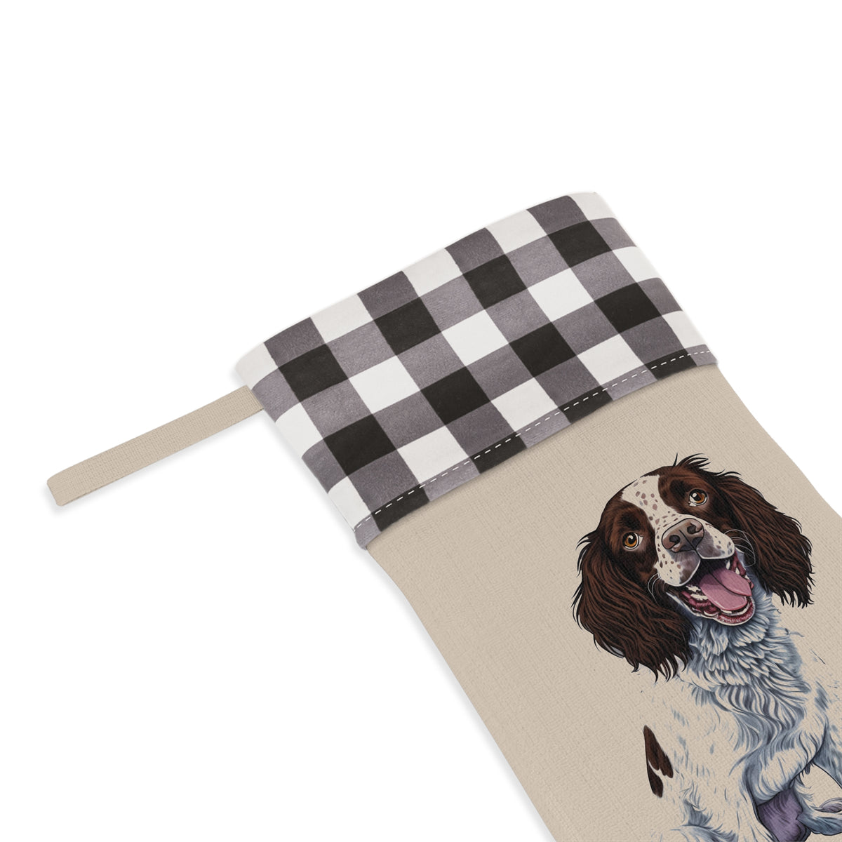 Personalized English springer spaniel Holiday Stocking, pet dog Christmas stocking, gift for dog lovers, dog owners gift, Christmas gift