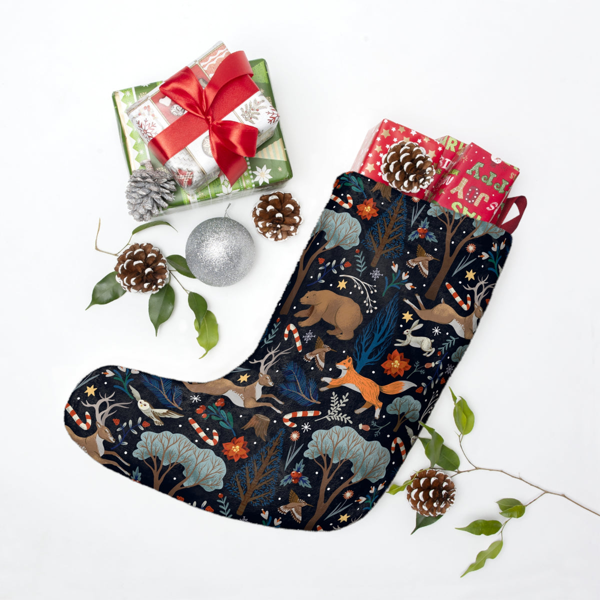 Christmas Stockings, Tree and Animal Design for Christmas Decor, Festive Home Decoration, Christmas Gifts, Christmas