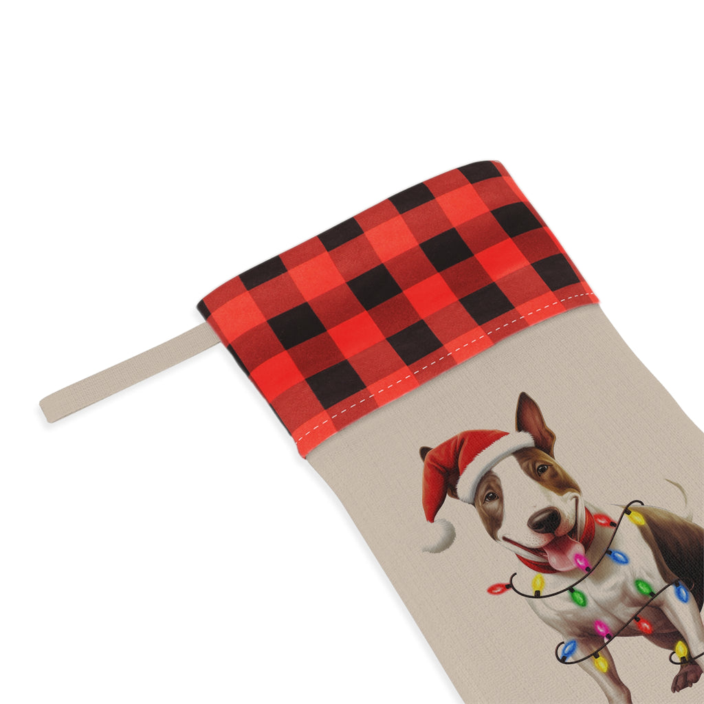 Christmas Stocking, Bull terrier Dog Stocking, Holiday Decor, Dog Lover Gift, Personalized Stocking, Pet Owners Gift