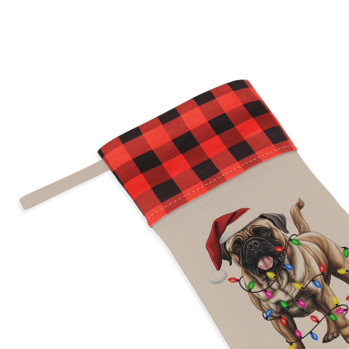 Bullmastiff Stocking, Dog Lover Gift, Pet Christmas Decor, Holiday Stocking, Personalized Stocking