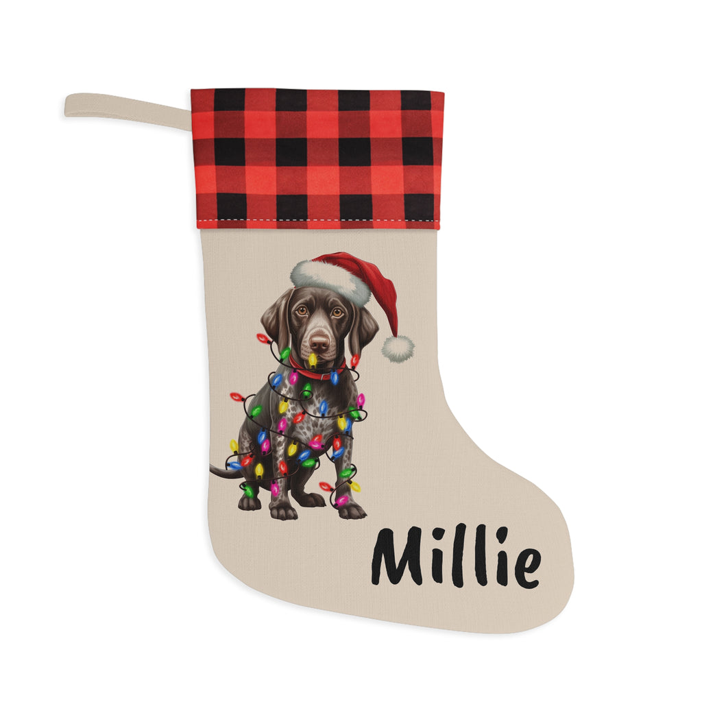 German Shorthaired Pointer Christmas stocking, Dog Lover Gift, Holiday Decor, Pet Owner Present, Winter Home Decor, Cute Puppy Stocking