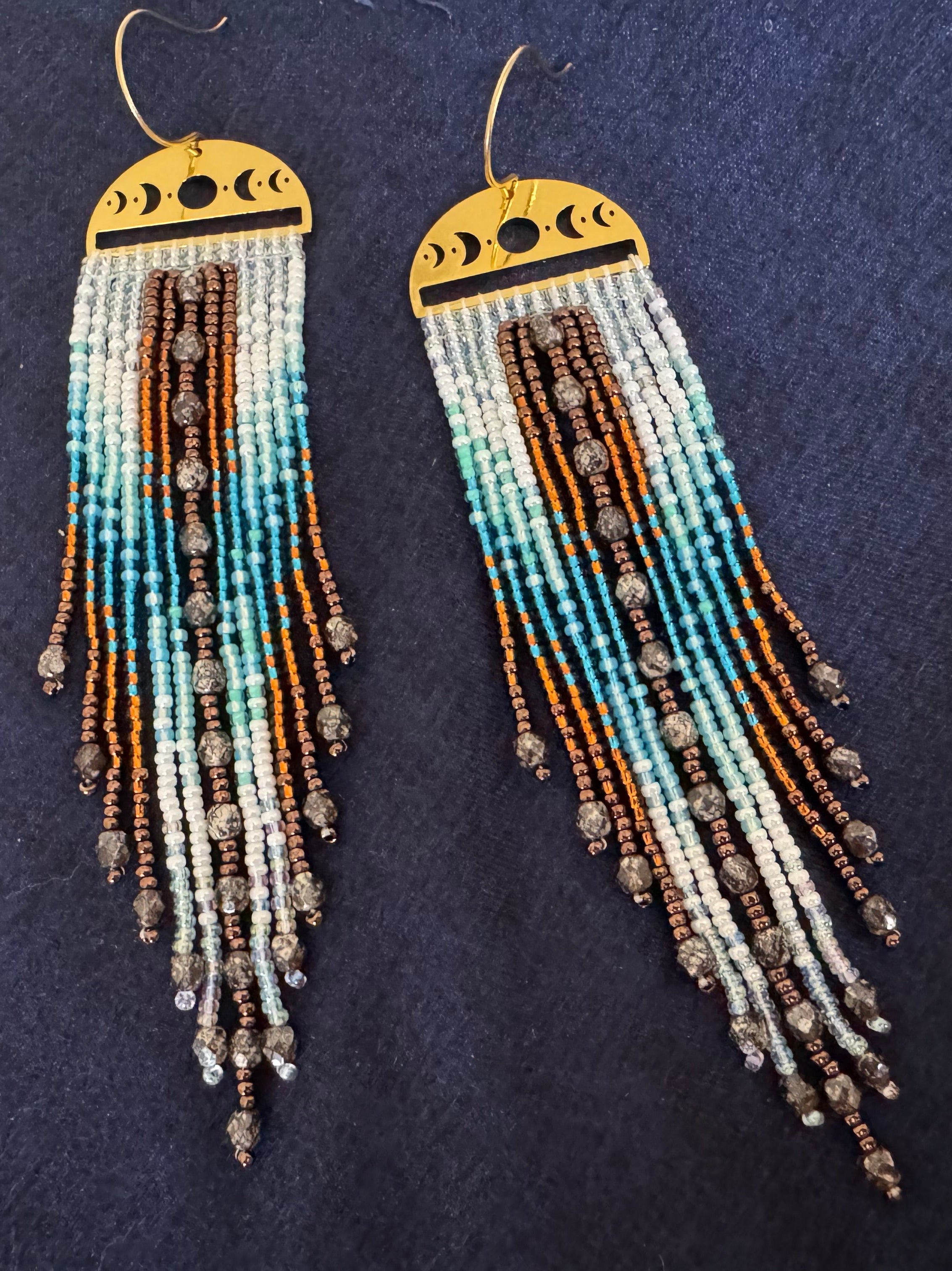 Handmade Statement beaded earrings,boho earrings, seed bead earrings, gift for women