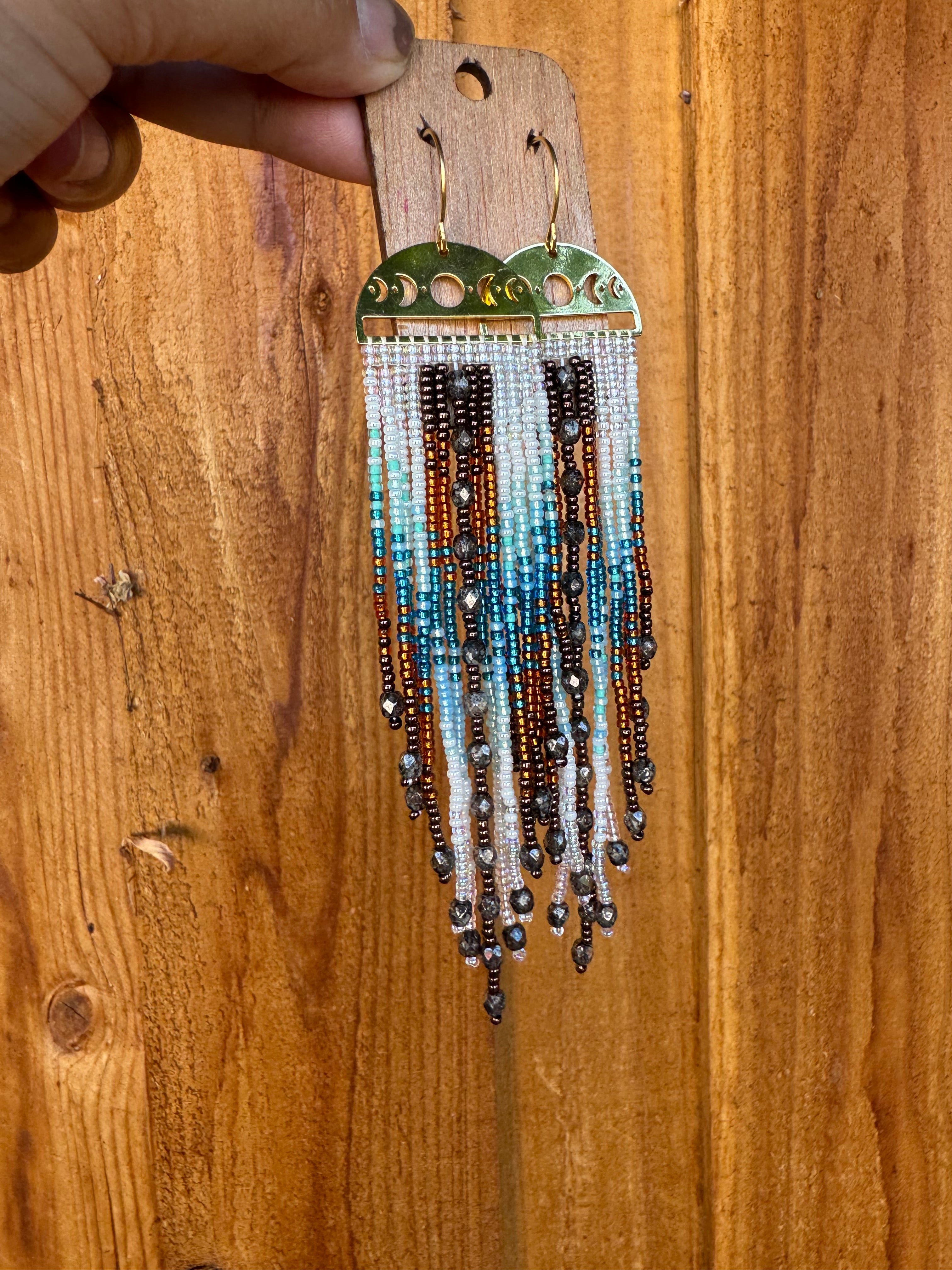 Handmade Statement beaded earrings,boho earrings, seed bead earrings, gift for women
