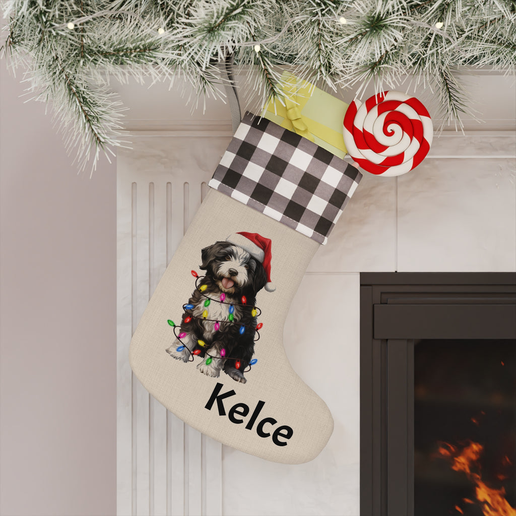 Christmas Stocking, Portuguese Water Dog Stocking, Holiday Decor, Dog Lover Gift, Personalized Stocking, Pet Owners Gift